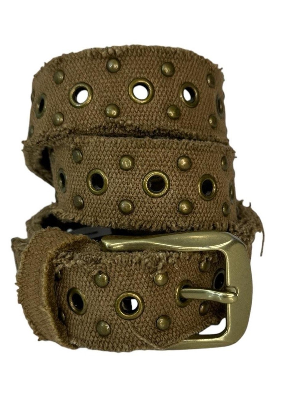 NWT Free People Distressed Canvas Grommet Studded Belt M/L